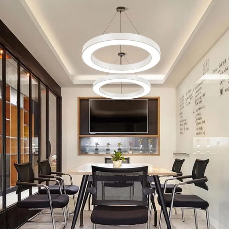 Modern Rings Pendant Lamp 85~265v Black housing hanging light Ceiling Lighting led circle chandelier Round Pendant Lights