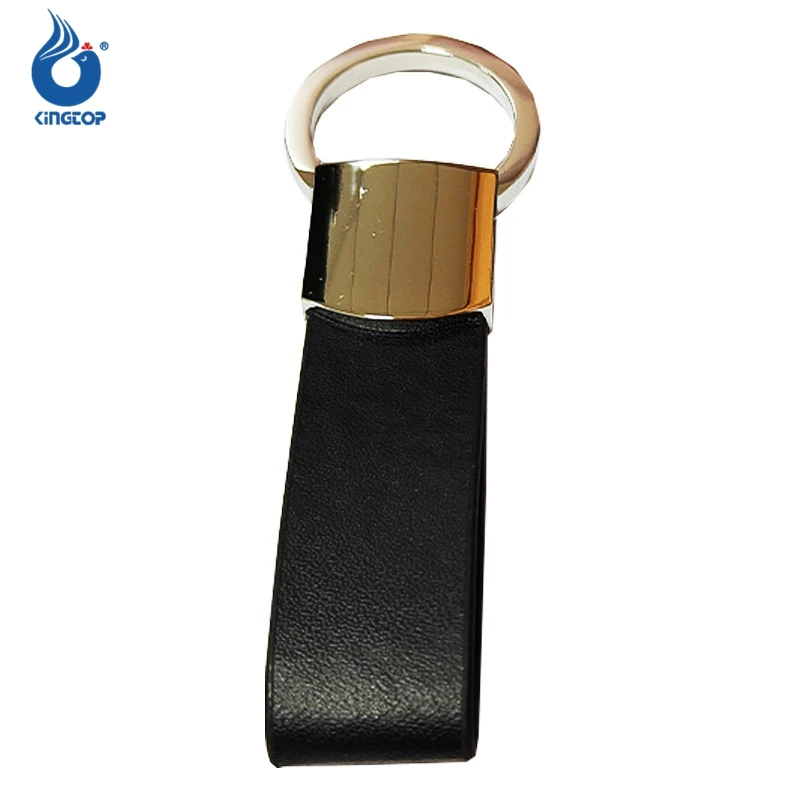 Factory Wholesale Metal Leather Keychain LOGO Engraving Laser PU Leather Keychain