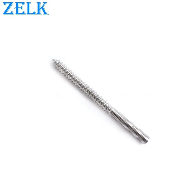 Rigging Screw SS304 316 Stainless Steel Double Thread Ended Wooden Machine Dual Thread Screw Stud