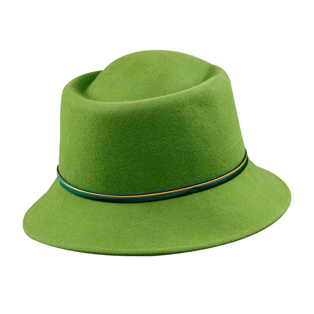 LiHua High Quality Customized Women Wholesale Ladies Hats Green Wool Felt Fashion Hat