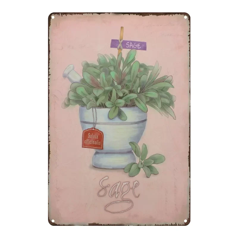 Retro Metal Plate Decor Farm Fresh Eggs Flower Herb Seed Garden Kitchen Vintage Tin Metal Signs for Mother Gift