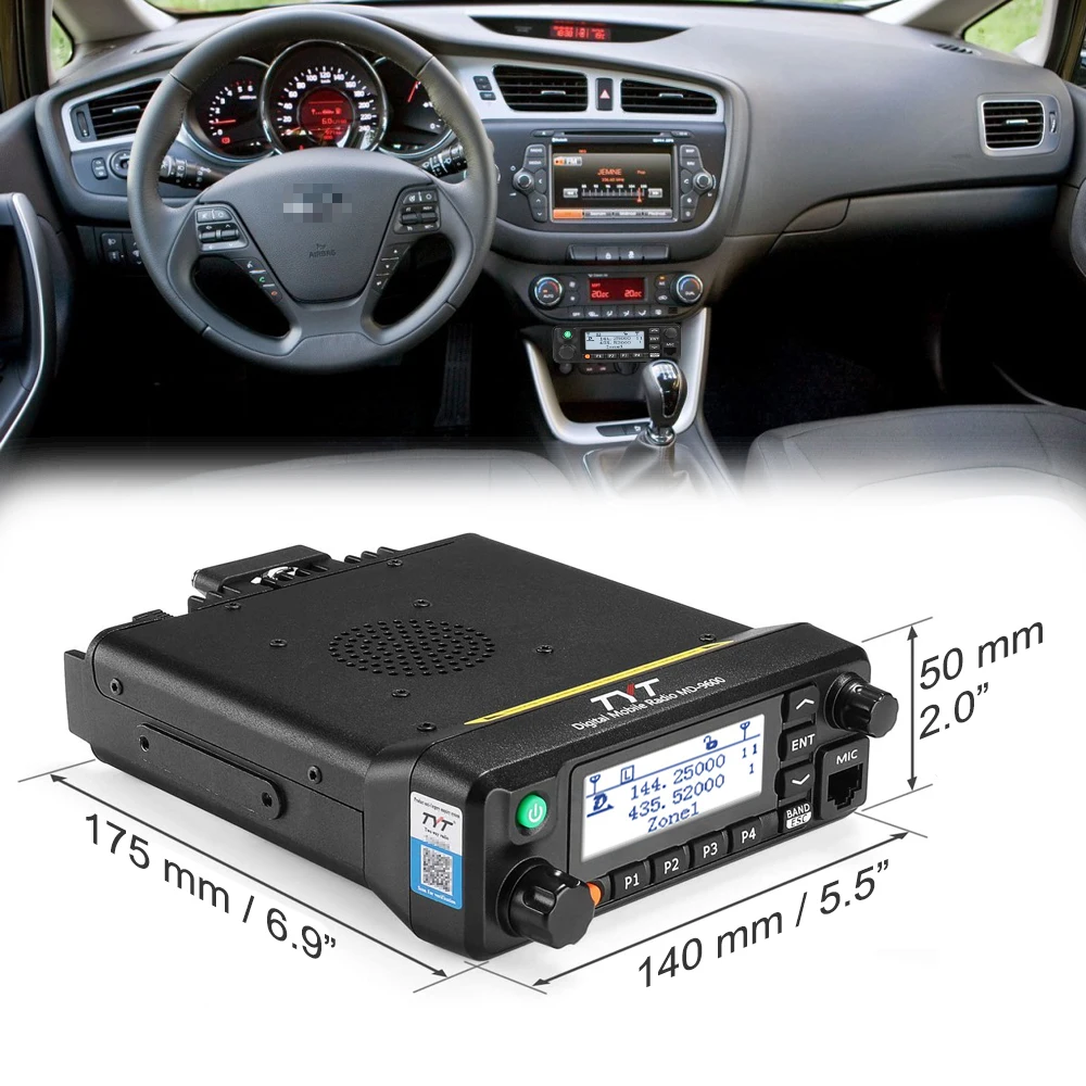 Высокое качество GPS TYT MD-9600 двухдиапазонный УКВ 50 Ватт DMR мобильный автомобильный радиоприемник