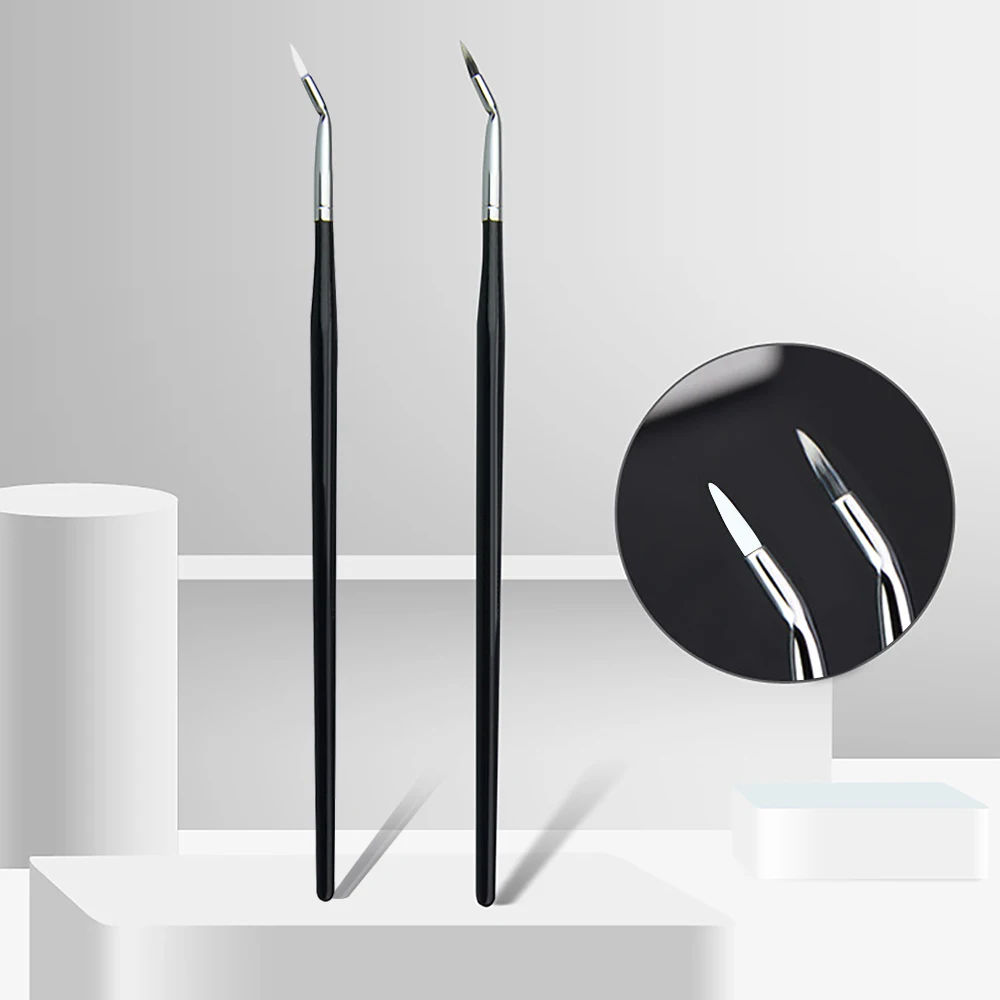 BUEART bent straight Eyeliner Brush and bended fine eyeliner with Customized Private logo