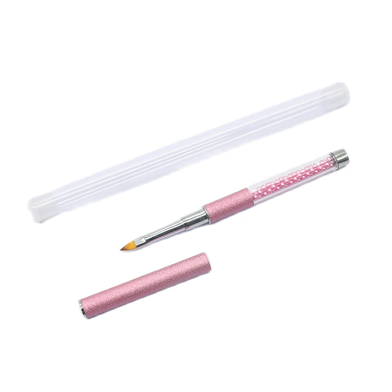 Professional 16pcs Gel Nail Brushes Set with Pearl Acrylic Handle Manicure Oval Flat 3D Detail Brush for Acrylic Nail