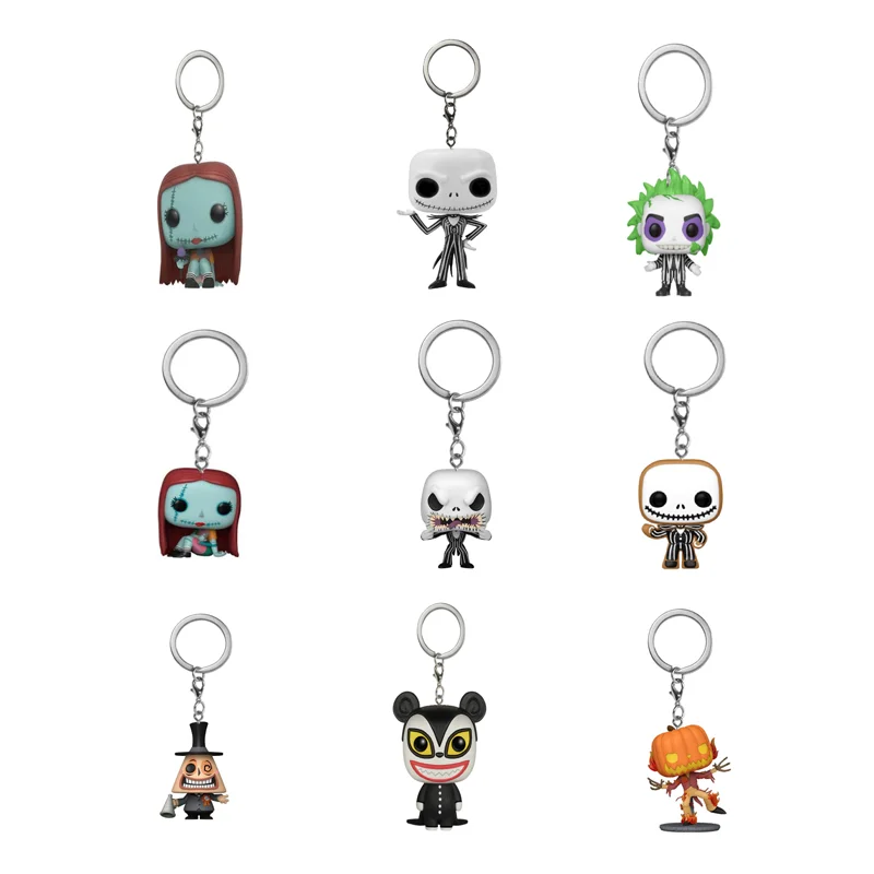 Keychain for halloween JACK SKELLINGTON  Mayor sally  Nightmare  Before Christmas Pumpkin King Keychain Action Figure Toys