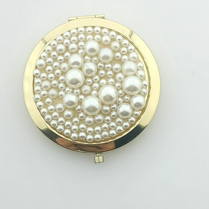 China factory price Custom Mini Bling Double Sided Makeup Mirror Crystal Rhinestone Makeup Pocket Mirror
