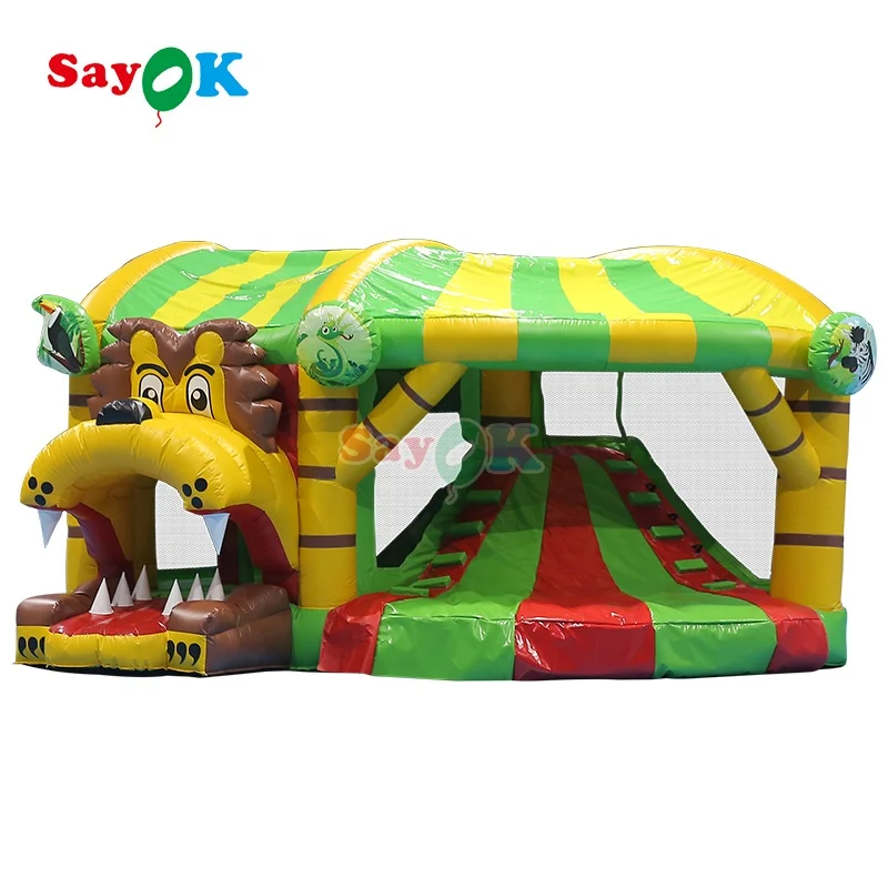 Party Kids commercial bouncy house jumping castle slide combo  lion theme inflable castle bouncer  amusement park