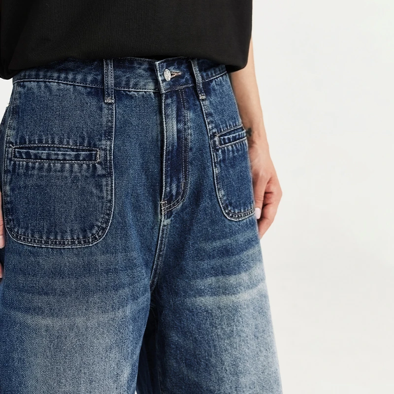 QUICKSHOW Denim Jeans Front Pocket Shorts Men Streetwear Manufacturer Baggy Jorts Jeans Shorts