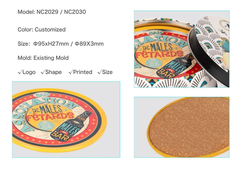 Wholesale manufacturing environmental tin coasters fanta tin coaster