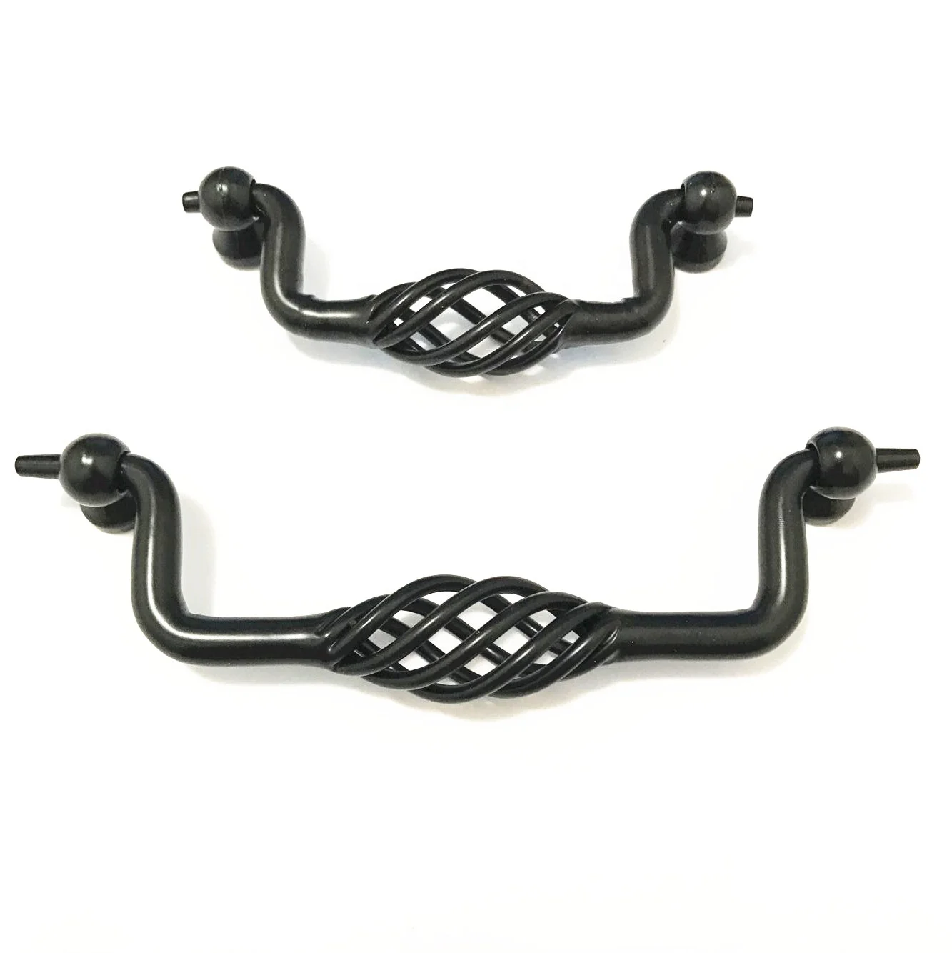 CX082 Black Antique Zinc Alloy Kitchen Cabinet Handles and Knobs Classical birdcage handle (Foshan Kosin Factory)