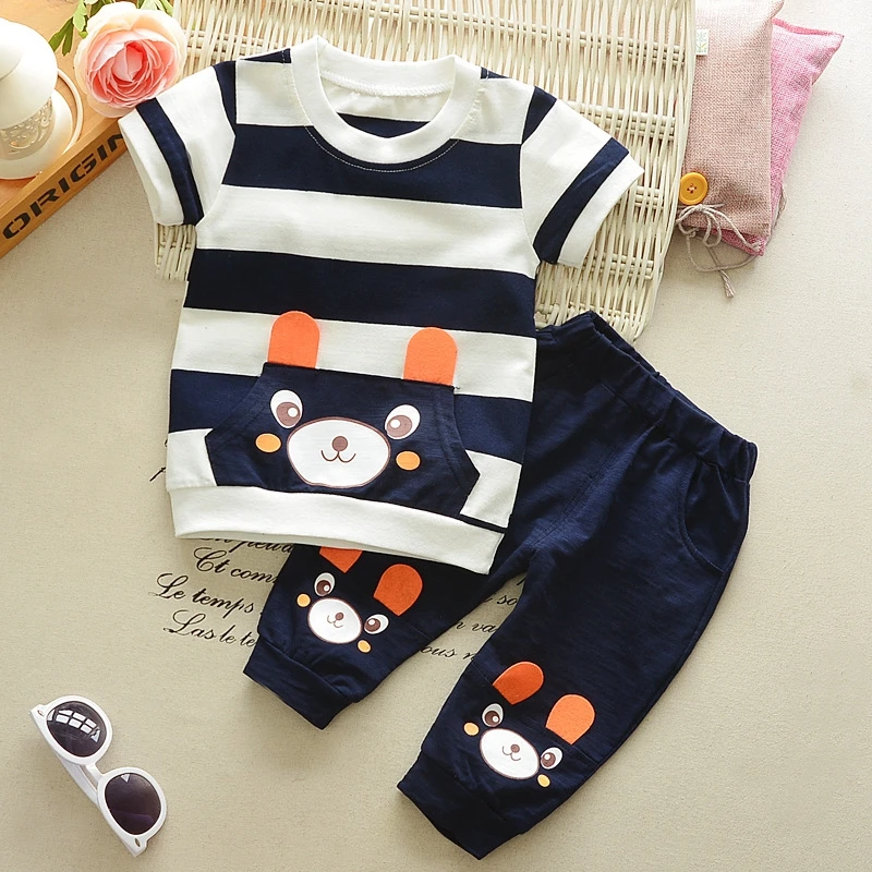 30 Style Kids Clothes Toddler Boys Cartoon Outfits Baby Girls Summer Tees Suits 1 2 3 4 Years Children Clothing T-shirt + Shorts