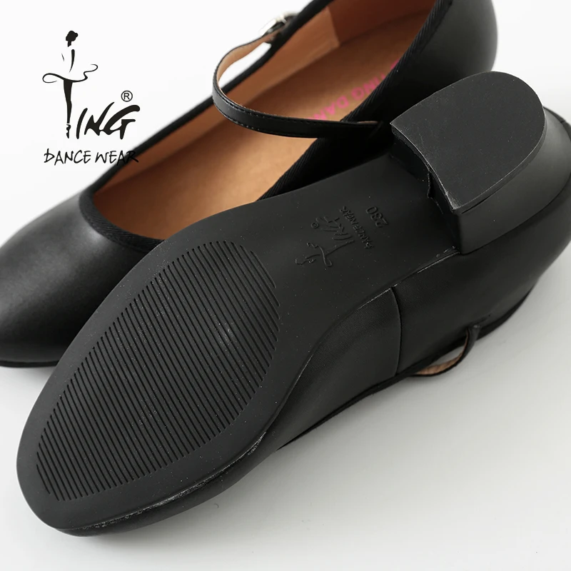 Ting dance black leather character shoes folk grade representative dance shoes famous nationality dance shoes