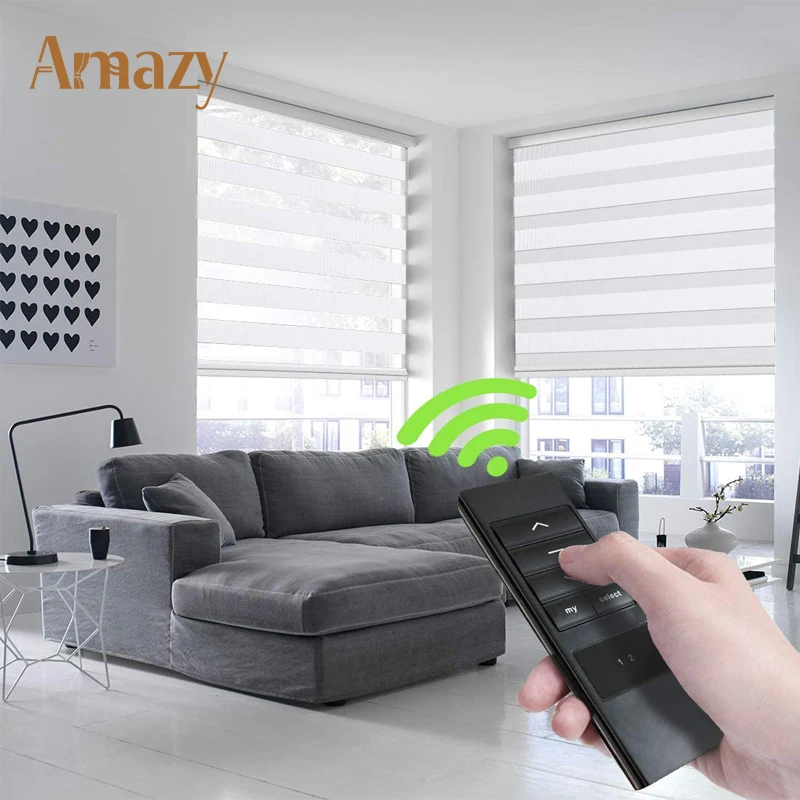 Manufacturer Supplier Innovation Design Wifi Phone Remote Motor Control Motorized Office Home Room Smart Roller Blinds