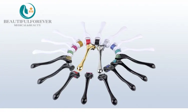 Titanium 0.5 mm Noiseless Chinese 540 Derma Needle Jade Roller Device Facial MassagerMicrocurrent Face Skin Care