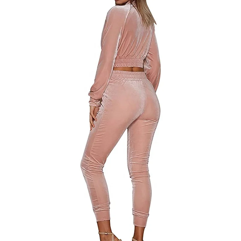 
 Новинка Весна 2021, высококачественный Женский велюровый спортивный костюм на заказ, толстовка с капюшоном на молнии, комплект спортивных брюк, велюровый спортивный костюм, оптовая продажа  