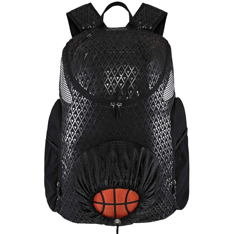 Youth Basketball Backpack Soccer Sports Equipment Bag Basketball with Drawstring Ball Storage Built in Compartments for Shoes
