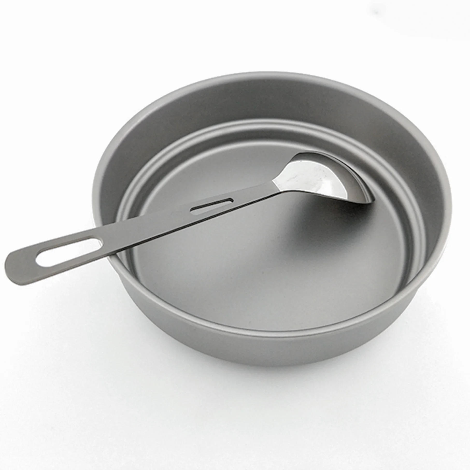 
High quality titanium outdoor spoon semi polished silverant 