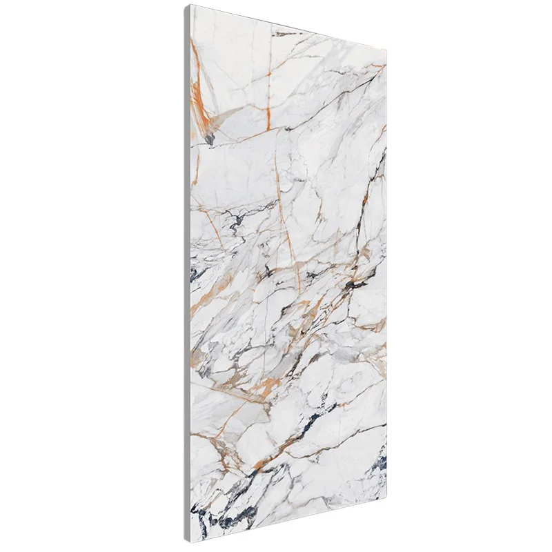 Continuous Marbling High Glossy Marble Surface Bamboo Charcoal Fiber Board Wall Panels Wood Veneer PVC Wall Panel Marble Sheet