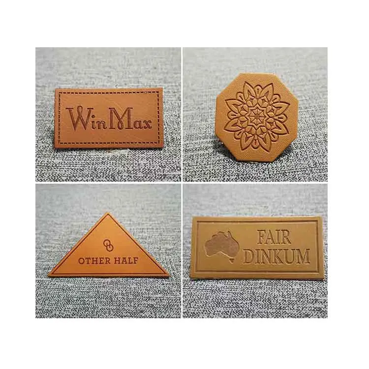 Custom Emboss Leather Tag Patch Label For Jeans