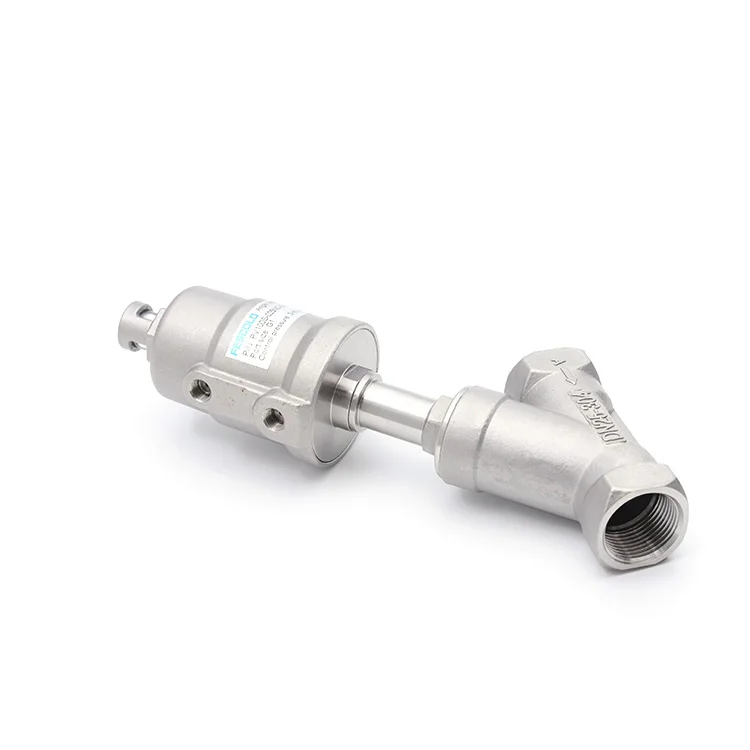 PV100S series full stainless steel high temperature resistant y-type angle seat valve