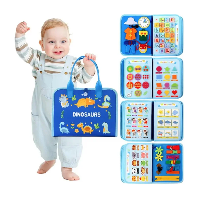 8 Pages  Busy Book Sensory Toy Help with Early Education Learning and Developing Motor Skills Perfect Felt Busy Board