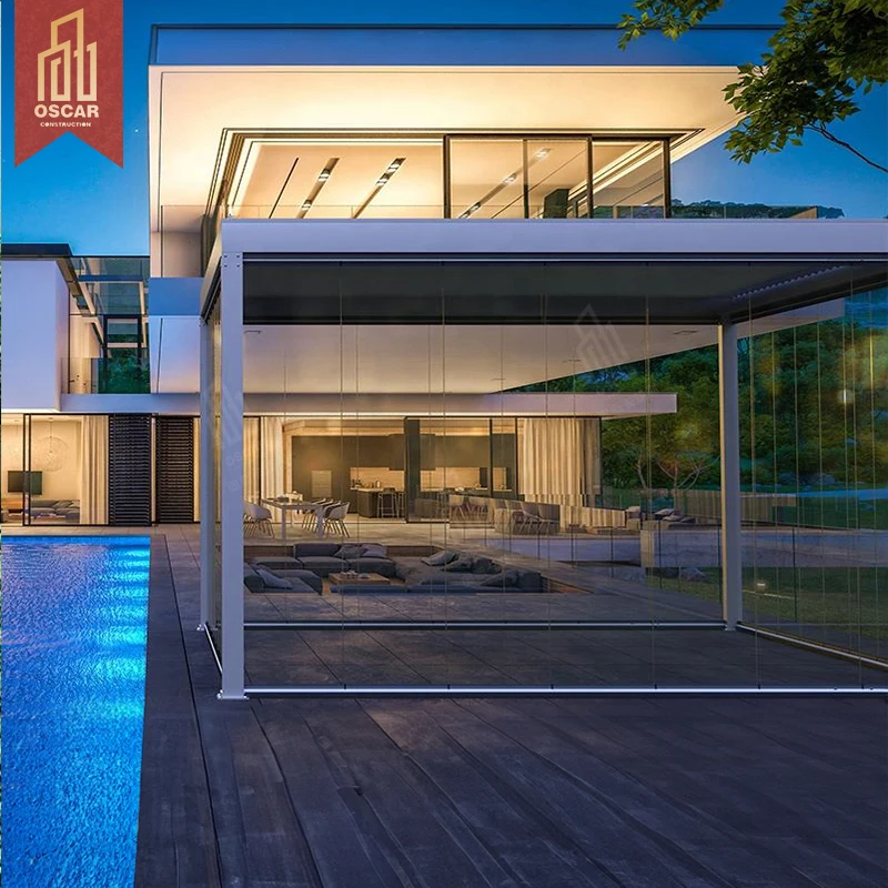 Four seasons 4*4 3*3 моторизованная электрическая алюминиевая беседка наружная с непромокаемая