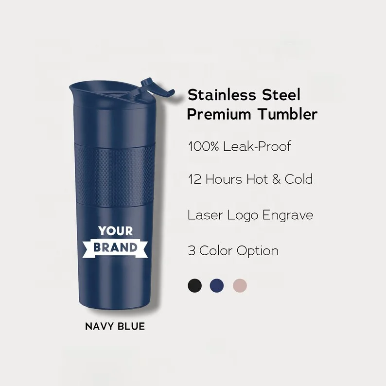 Custom Corporate Stainless Mug Power Banks Charging Cord Pen Company Client Thanks Gift Box Employee Thanks Teammate Gift Set