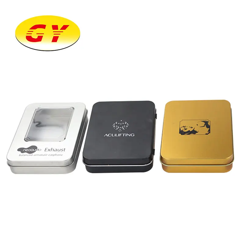 
2021 hot sale high quality black matte small tin box with lids for u disk box 