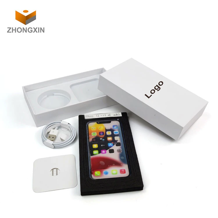 Universal Custom Logo Print Shipping Box Mobile Phone Box For Iphones With Phone Cable And Adaptor For Samsung Packaging