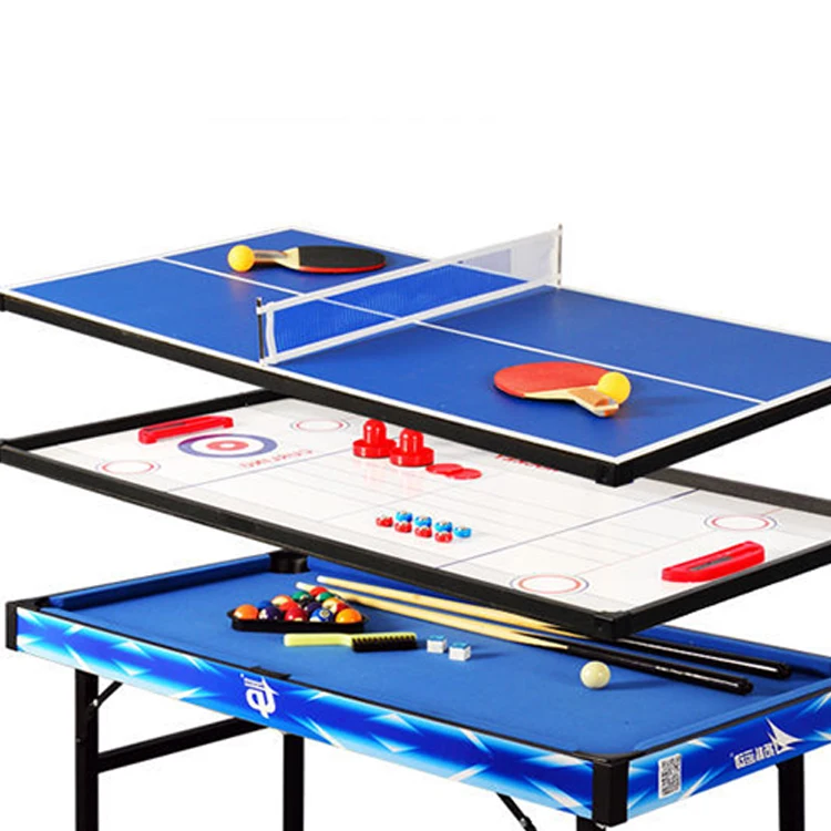 New 1.2m foldable pool/glide hockey/ping-pong/shuffleboard game table multi 4 in1game table