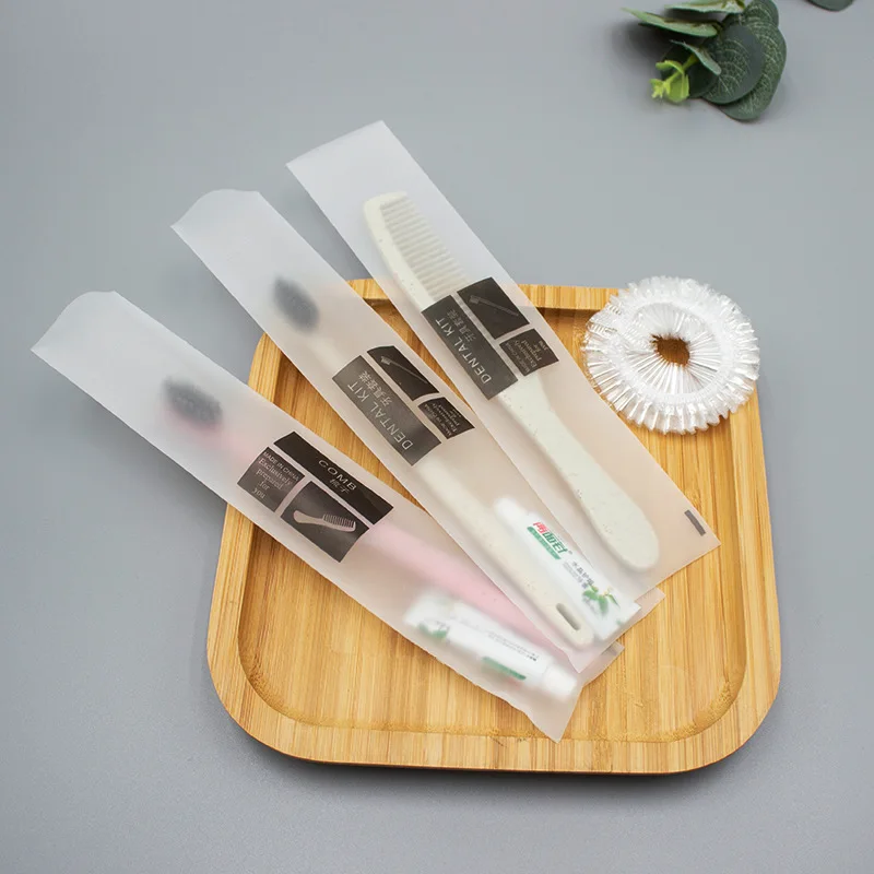 reliable quality Hotel disposable set homestay guest room soft bristled toothbrush shampoo comb Hotel Toilet Set