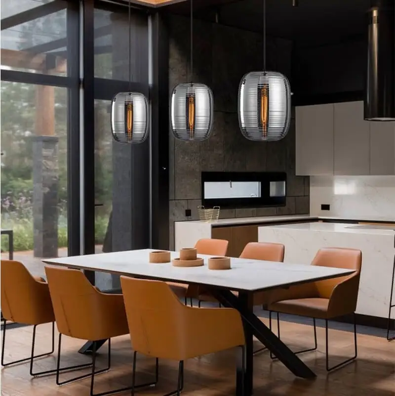 
zhongshan guzhen lighting manufacture glass lampshade modern dining kitchen pendant light chandelier lighting 