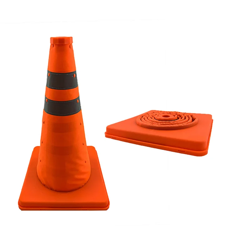 Traffic Safety Cones with Reflective Collars, Unbreakable PP Orange Construction Cone for Traffic Control