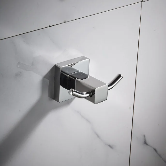 Square Wholesale Stainless Steel Wall Mounted Single Bathroom Wall Hook