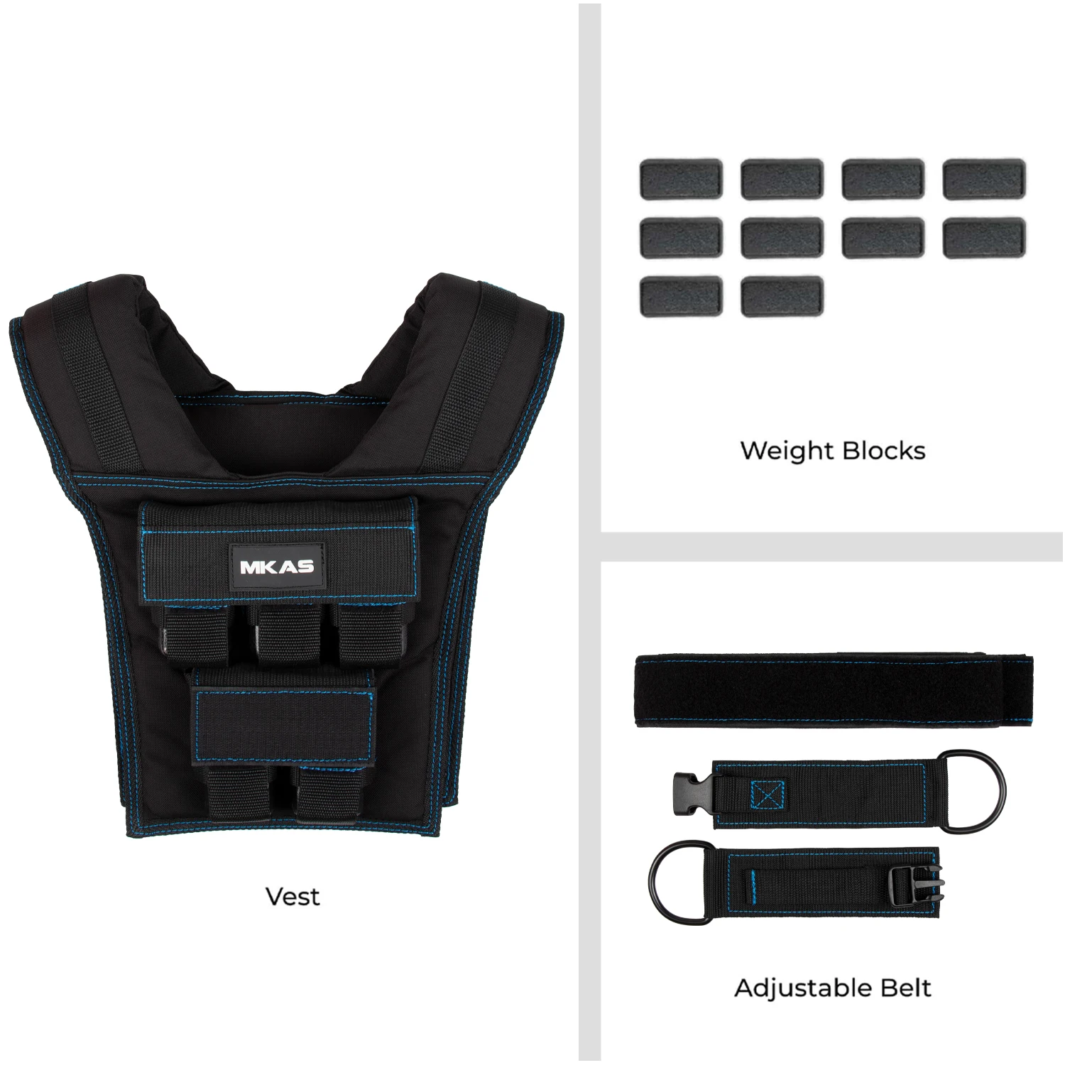 MKAS High Quality Adjustable Sports Weight Vests For Outdoor 10kg Sports Strength Fitness Weighted Vests
