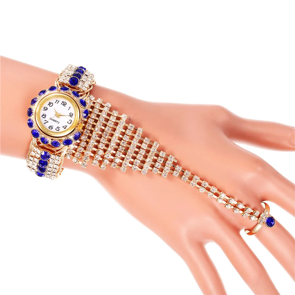 Girl diamond crystal charm bracelet women watch , fashion crystal bracelet watch, new design friendship jewelry bracelet watches