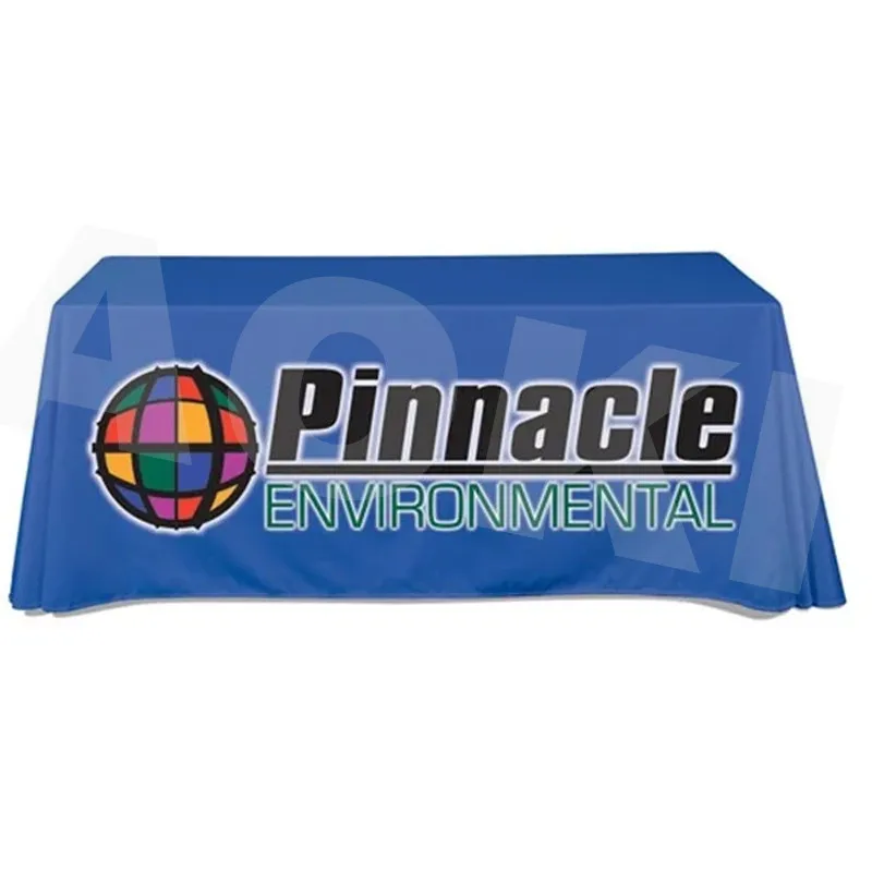 China Cheap price customized logo print modern trade show design table cloth