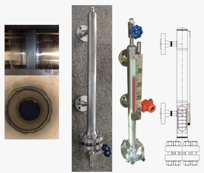 UHZ Food-grade Side-Mounted Mechanical Magnetic Float Level Gauge with 4~20mA Transmitter