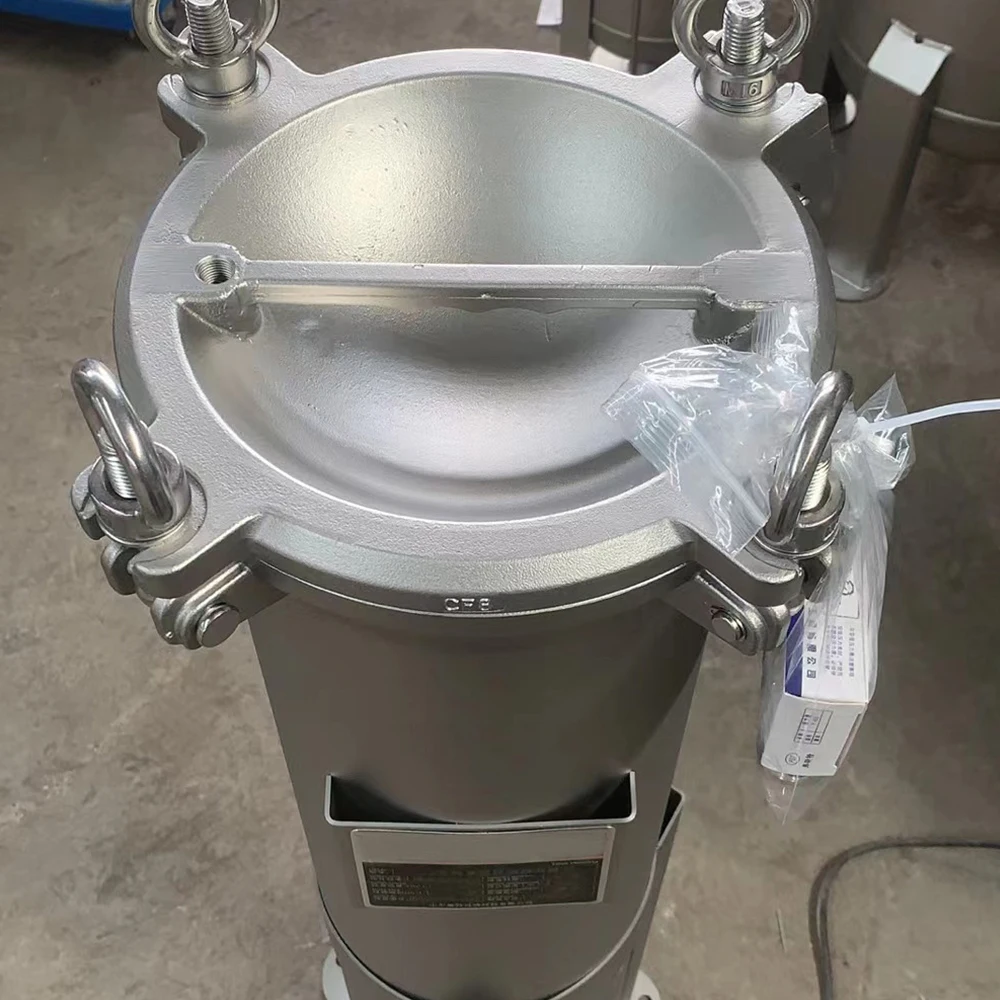 Water treatment stainless steel bag filter housing