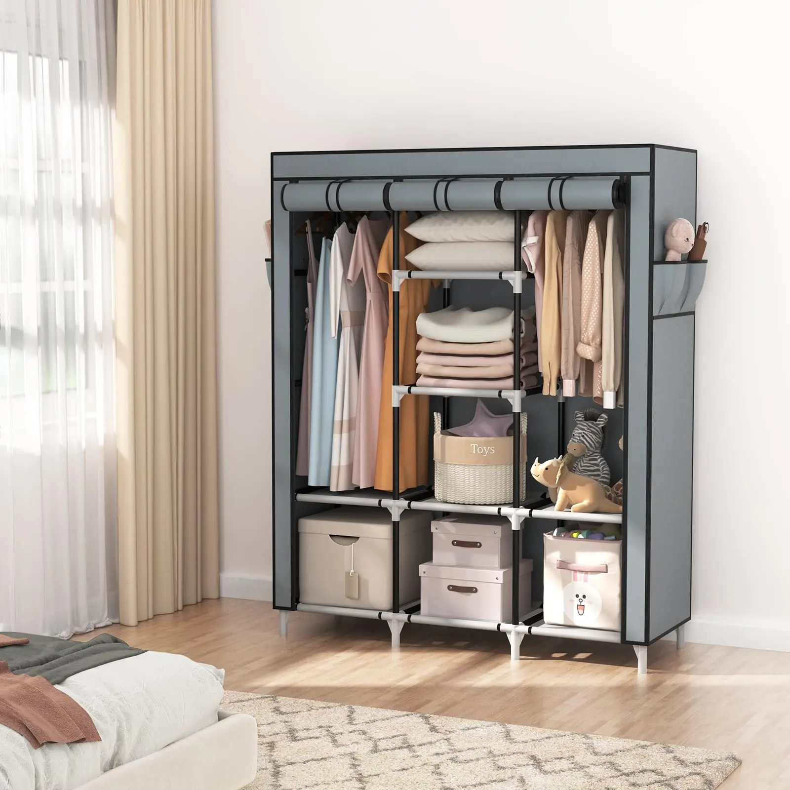 Factory Direct Sales Cloth Wardrobe Clothes Organizer Bedroom Furniture Modern Wardrobe For Clothes
