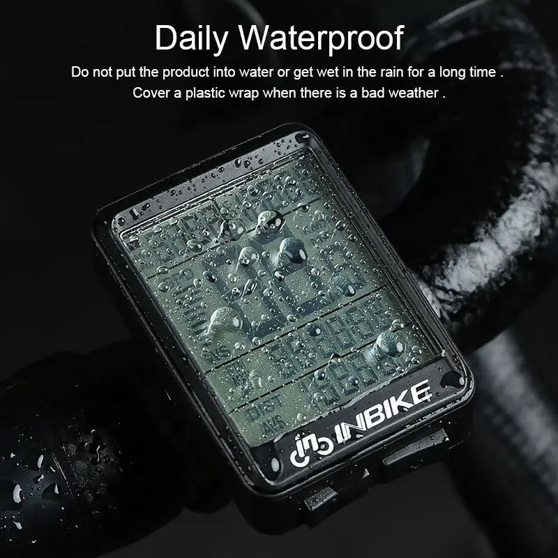 Inbike 12 function Waterproof Black Cycling Wireless Computer Digital Mountain Road Bike Bicycle Speedometer