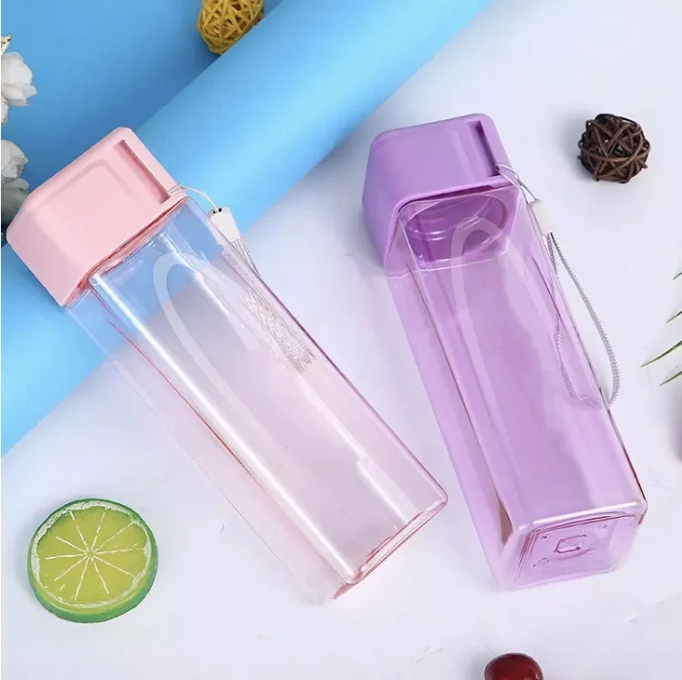 Good Quality Water Bottle Plastic Clear Custom Logo Square Leak-proof Outdoor Sports CLASSIC Water Bottle