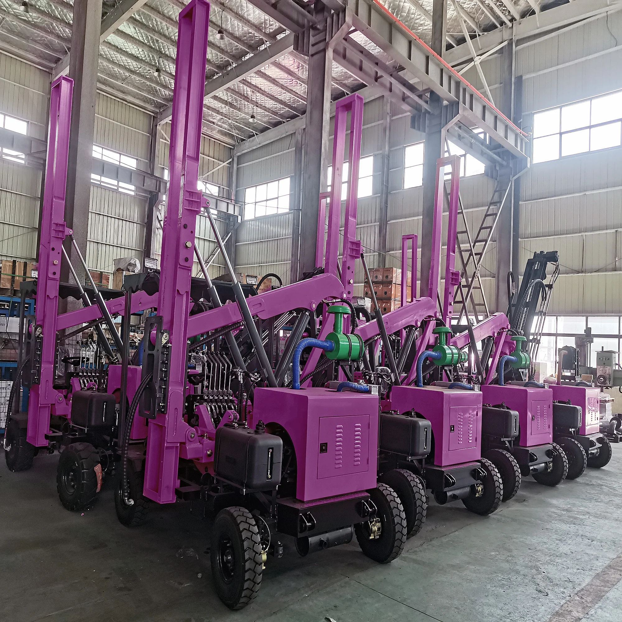 Hydraulic Pile Driver Guardrail Post Vibration Piling Machine Portable Small Pile Driver