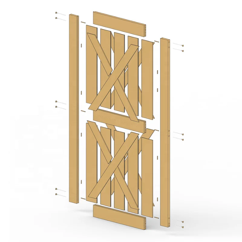 KINMADE 42in x 84in  one kit 5 styles DIY Sliding Barn Door  Solid Pine Pre-Drilled Knocked Down Wood Door