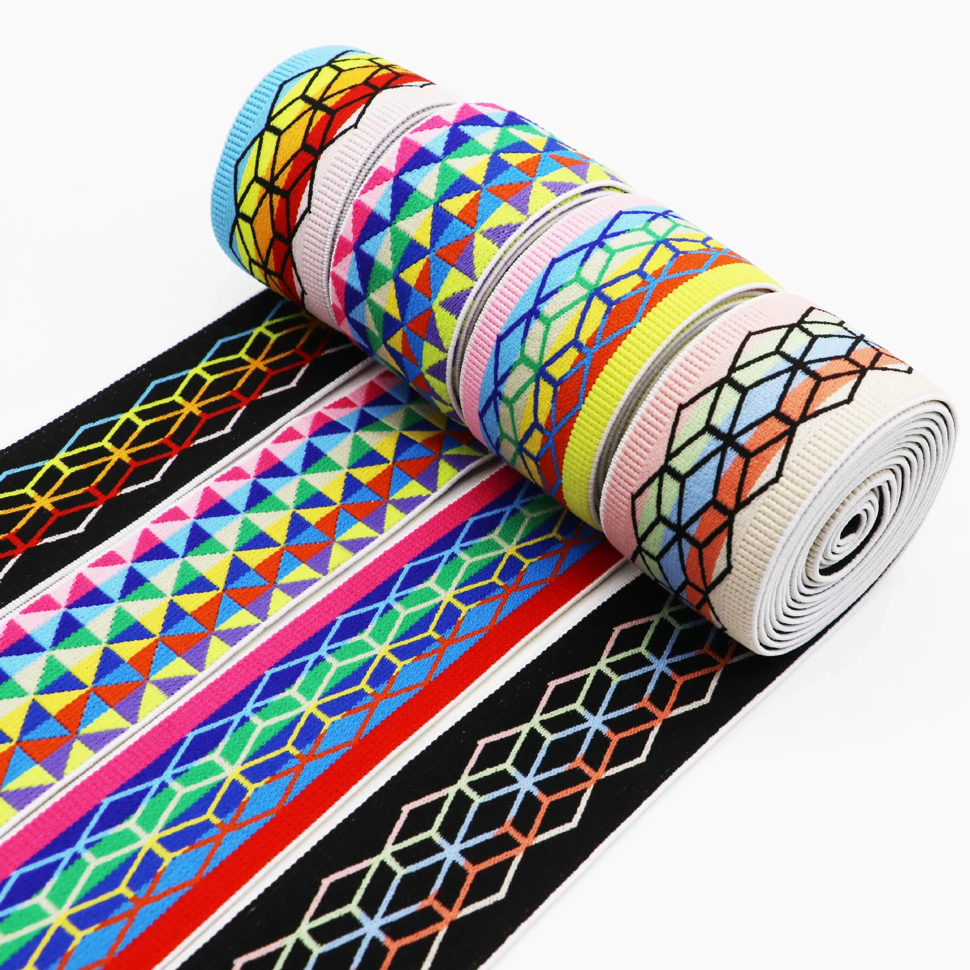 Geometric pattern ethnic wind elastic band jacquard nylon elastic band Waist widening accessories