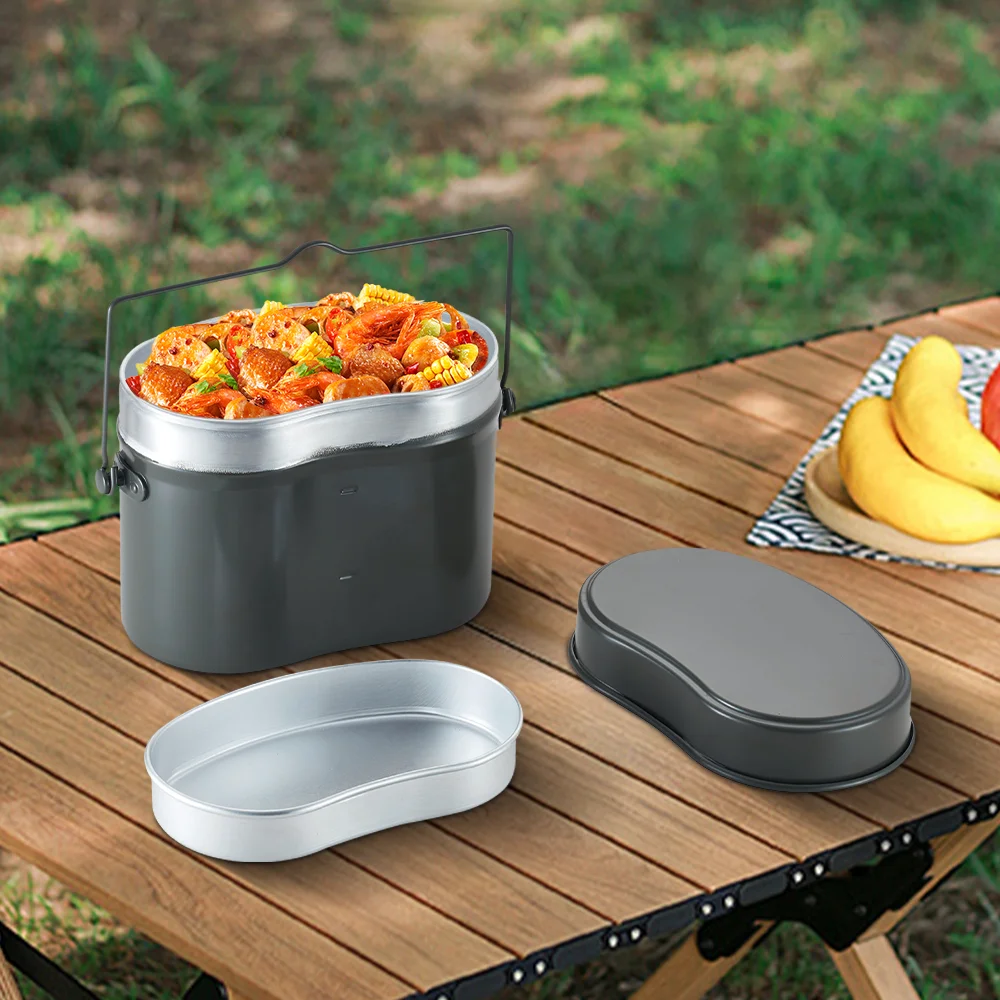 Customized Hiking Outdoor Camping Light Weight Lunch Box Aluminum Mess Tins Camping Cooker