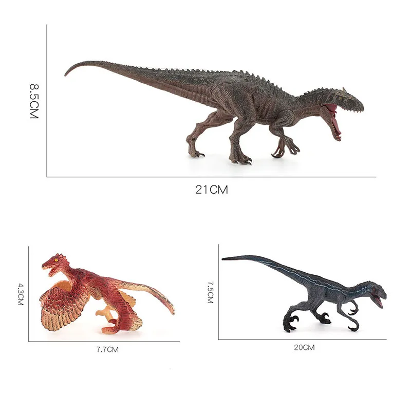 Foreign trade simulation Jurassic dinosaur animal model solid tyrannical dragon fast raptor static hand ornaments toy