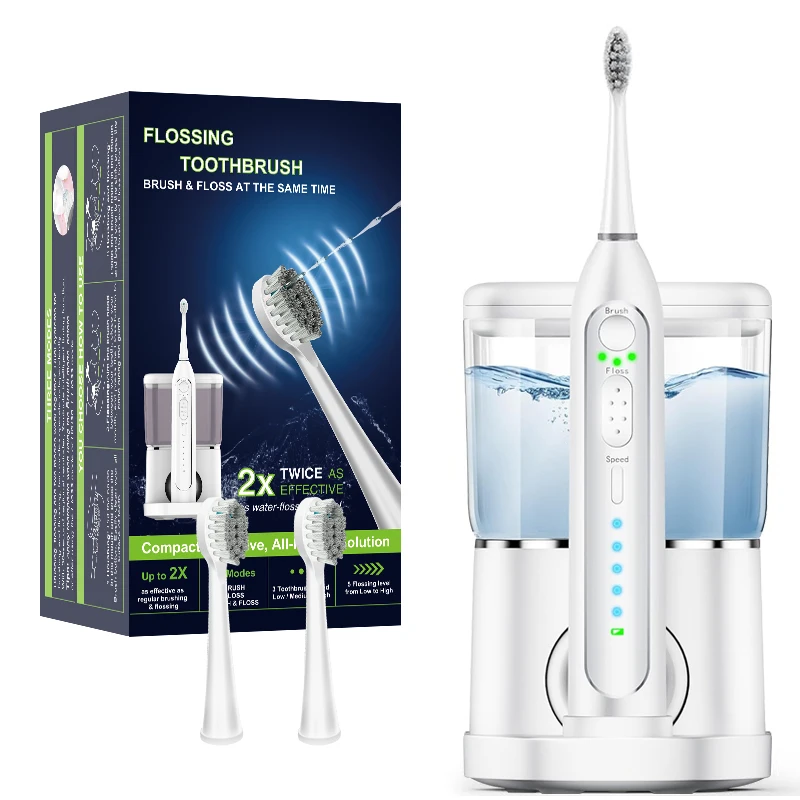 Electric Toothbrush and Water Flosser 3 Modes Cordless Teeth Cleaner and 5 Water Pressure Oral Irrigator Combo or Teeth