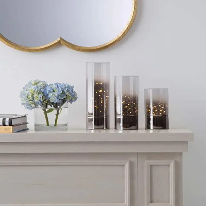 Customized Clear Candle Lamp Cover Tube Cylinder Borosilicate Glass Lamp Shade for Candle and Lighting