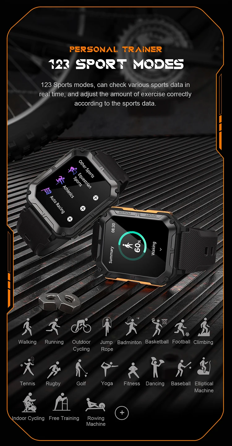 Latest Standard Tactical C20pro Smartwatch 2023 IP67 Dustproof  Waterproof Call Remote Camera Smart Watches